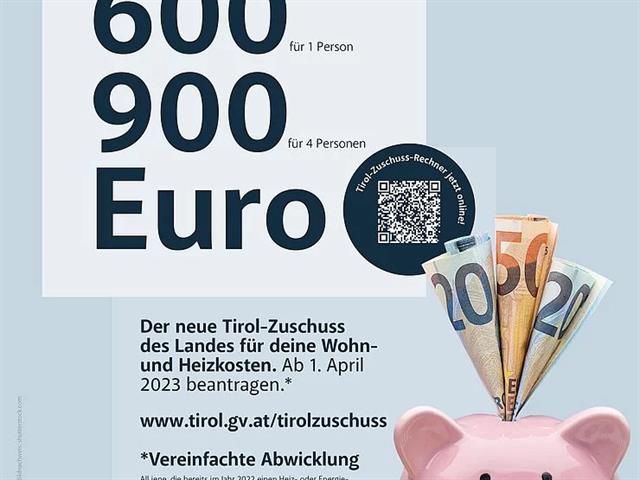 Werbeplakat Tirol-Zuschuss